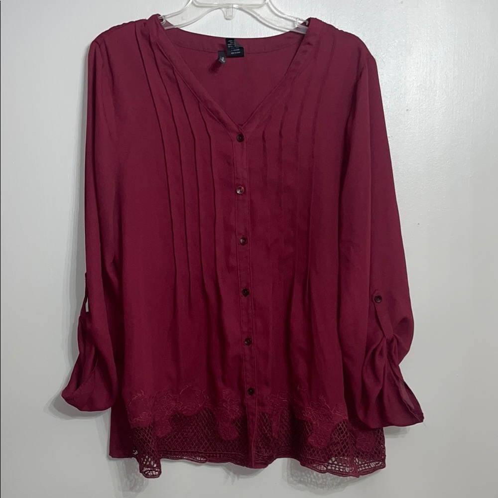Women's Burgundy Blouse
